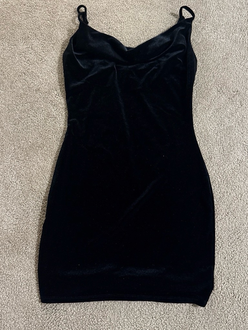 Altar'd State Black Velvet Mini Slip Dress